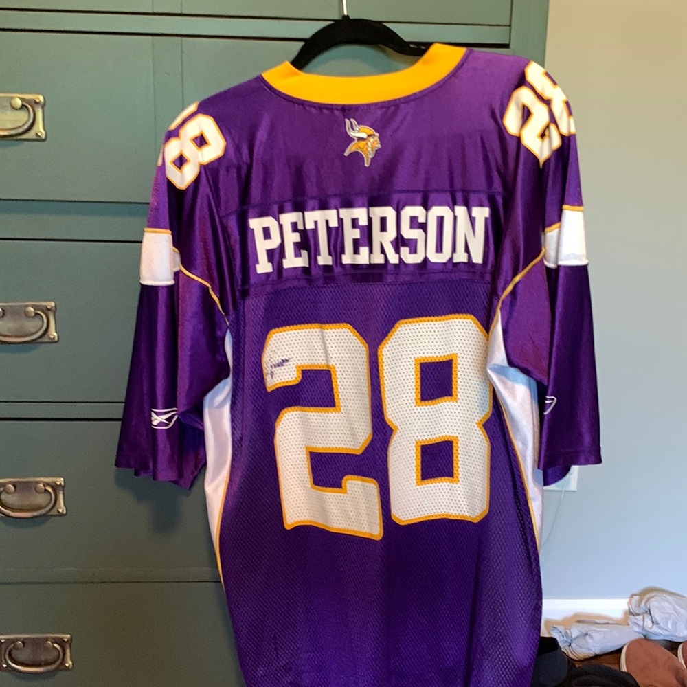 NFL Jersey Adrian Peterson Minnesota Mens Large Rebok